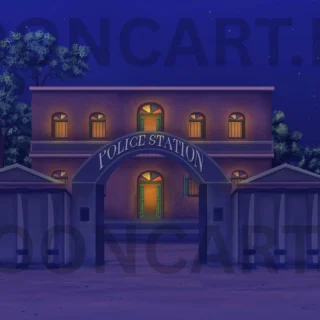 Police Station exterior PSD Background –