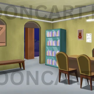 Police Station Interior PSD Background – Editable HD Template for Animation & Design