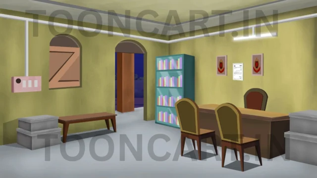 Police Station Interior PSD Background – Editable HD Template for Animation & Design