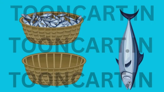 fish Fish Basket Animated llustration – Perfect for Animation, Storytelling FLA