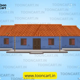 Indian Village House – Editable FLA Background for Adobe Animate CC