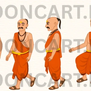 Indian New pandit,Sadhu (Pandit) Cartoon Character